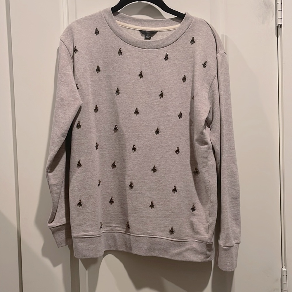 J.Crew jeweled grey sweatshirt size S